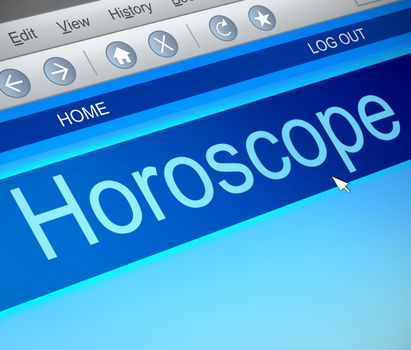 Illustration depicting a computer screen capture with a horoscope concept.
