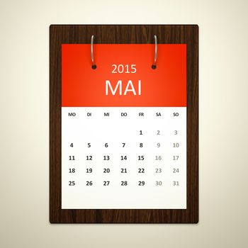 An image of a german calendar for event planning may 2015