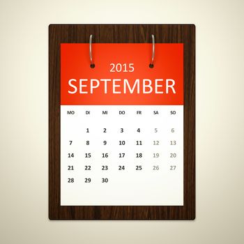 An image of a german calendar for event planning september 2015