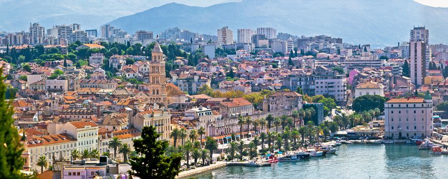 Fabulous Split waterfront aerial panorama, Dalmatia, Croatia