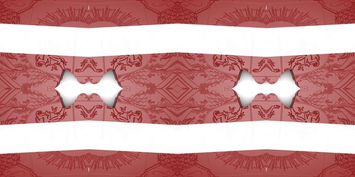 red Ethnic pattern. Abstract kaleidoscope fabric design.