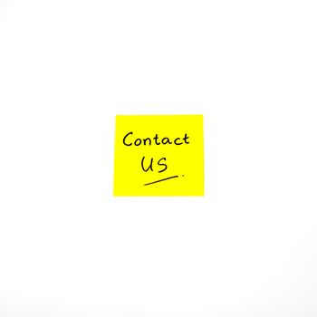 contact us word on post it over white background