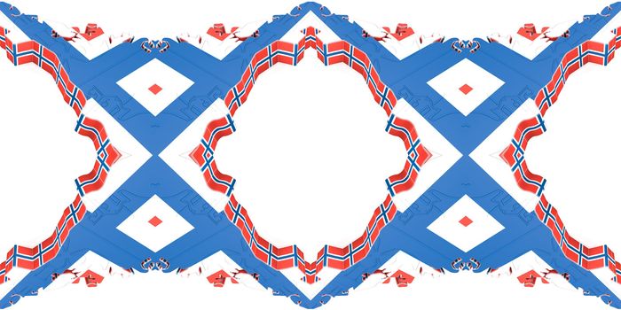 Blue Ethnic pattern. Abstract kaleidoscope fabric design.