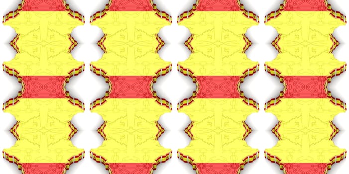 Yellow Ethnic pattern. Abstract kaleidoscope fabric design.