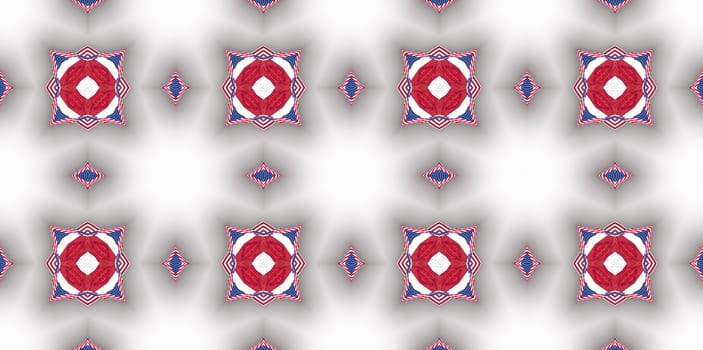 red Ethnic pattern. Abstract kaleidoscope fabric design.