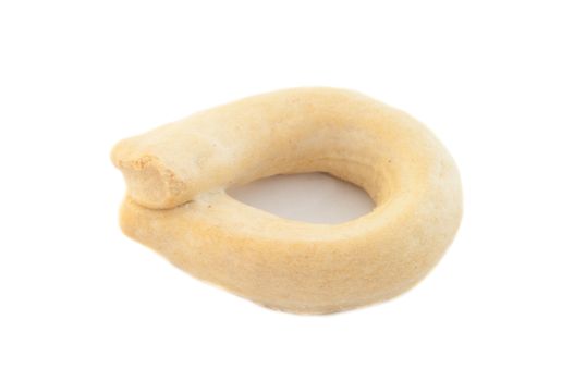 macro details of bagel in white background