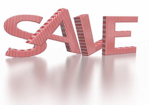 Glossy three-dimensional inscription Sale as a sign.