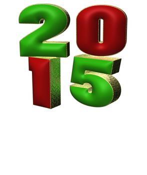 3d bold text 2015 happy new year design.