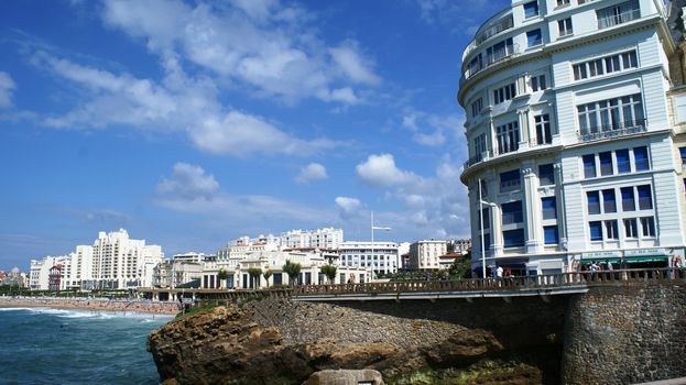 Hotel on the beach in Biarritz city, France