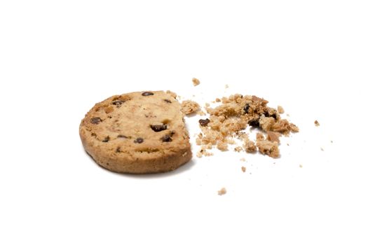 chocolate chip cookies on a white background