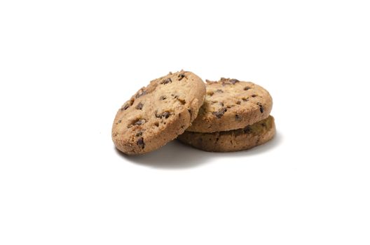 chocolate chip cookies on a white background