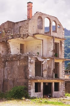 View of an old ruined house