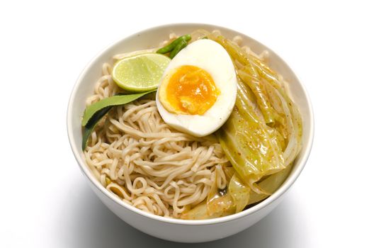 instant noodle on a white background