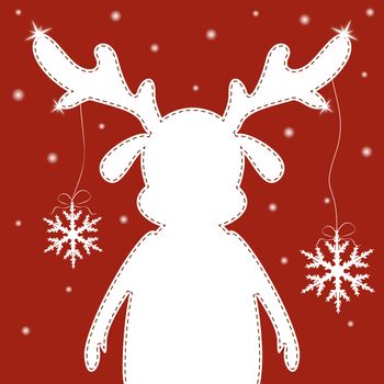 white reindeer and white snowflake