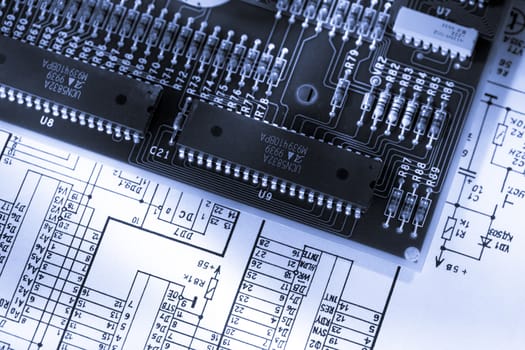 Electrical cardboard with graphical drawing