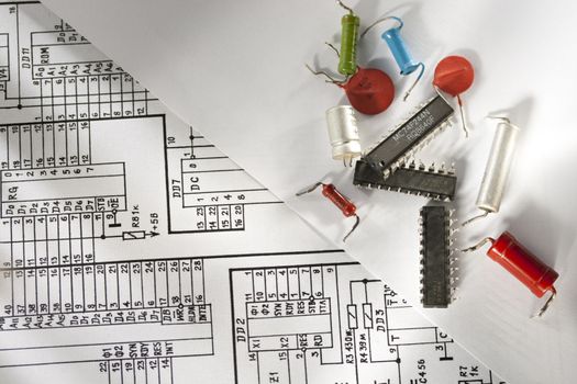 Engineering drawing with details