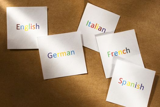 Cards with different languages