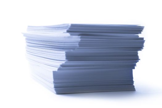 Stack of paper cards in blue