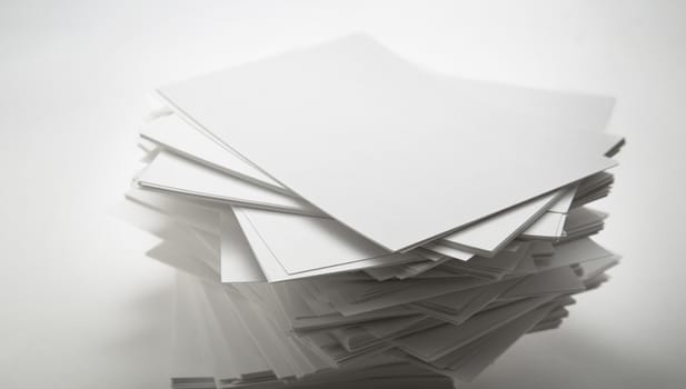 Stack of white paper cards