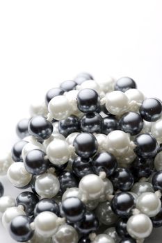 String of black and white pearls