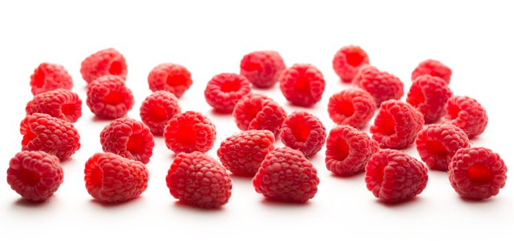 Fresh raspberry on white background 