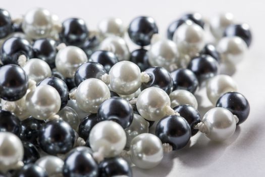 String of black and white pearls 