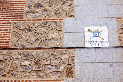 Brick Wall Casa de Cisneros Plaza de la Villa Madrid Spain. 