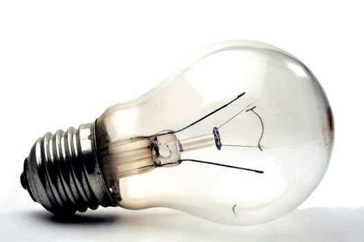 Light bulb recycling waste legacy tungsten on white background