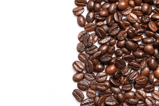 Coffee beans on white background