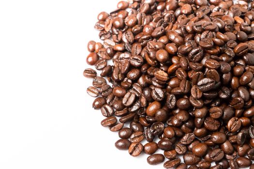 Coffee beans on white background