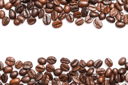 Coffee beans on white background