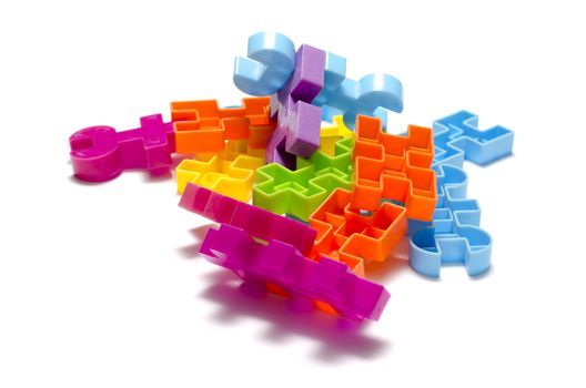 toy plastic blocks on a white background