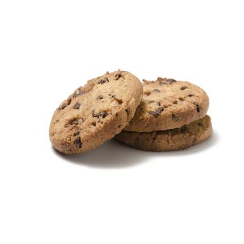 chocolate chip cookies on a white background