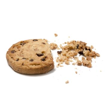chocolate chip cookies on a white background
