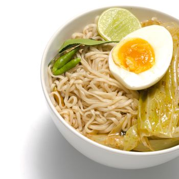 instant noodle on a white background