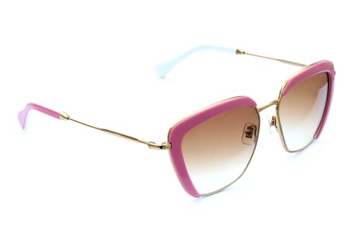 Pink sunglasses isolated on a white background