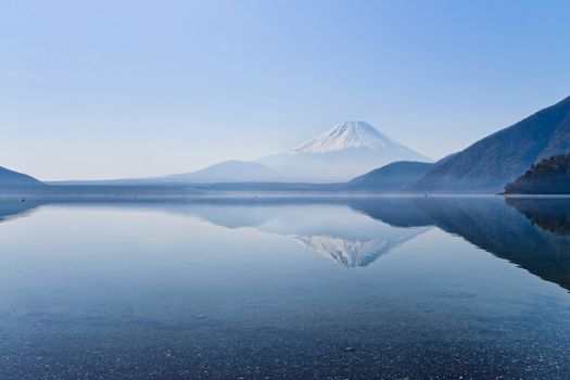 Taken early in the morning in early spring from Lake Motosuko.