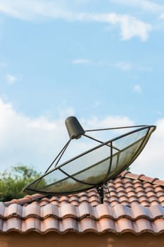 satellite of telecommunication on roof