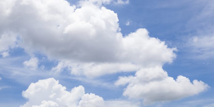 Clouds and sky. The floating clouds covered the sky in a clear day.