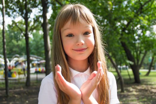 Photo of cute girl with long hair