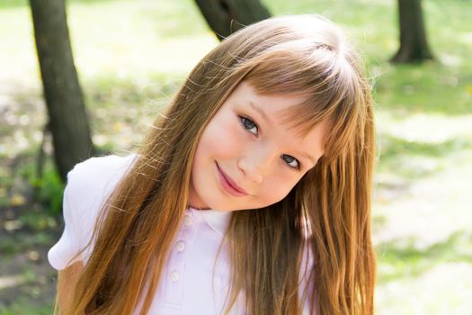 Photo of cute girl with long hair