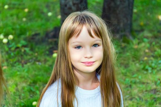 Photo of cute girl with long hair