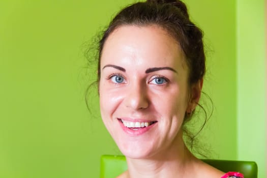 Photo of European woman with black hair