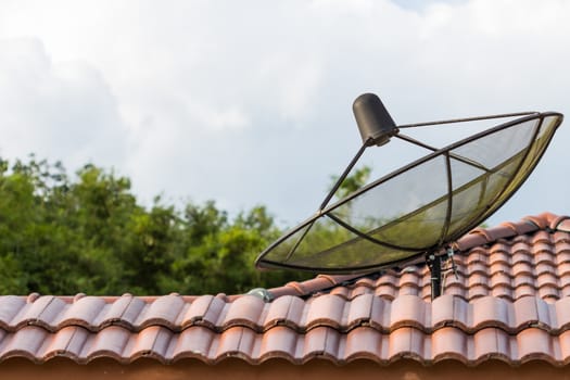 telecommunication satellite on roof