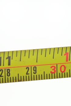 Close up of steel tape measure