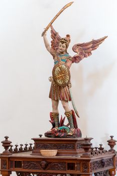 Satue of St. Michael the Archangel in a church