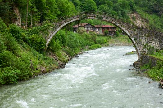 Senyuva Bridge is one of more than twenty well-preserved Ottoman-era arched bridges over the Firtina river near town of Caml��hemsin in Rize Province at the eastern end of Turkey's Black Sea coast. Dated 1696 Senyuva Bridge is the largest and the oldest bridge in region.