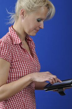  Woman with an e-book reader