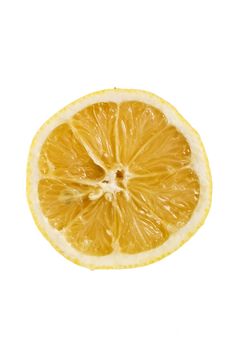 Cut lemon isolated on a white background