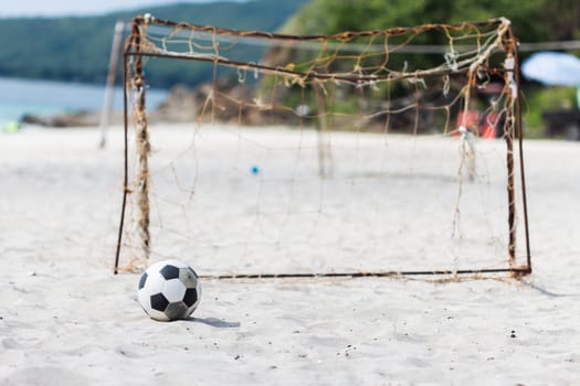 football on the beach